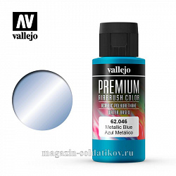 Краска акрил-уретановая Vallejo Premium, Металлик синий 60 мл, Vallejo Premium