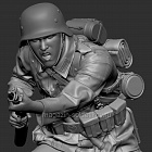 Сборная фигура из смолы Немецкий пехотинец в рукопашном бою. 1941-42г., 1:35, SOGA miniatures (SM 3015) (SM 3015)