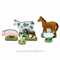 Сборная модель из картона Объемный пазл-игрушка «Животные» Умбум (01) (01)