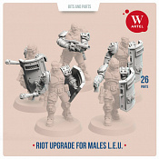 Сборные фигуры из смолы L.E.U. Riot Contol Upgrade Kit for Males, 28 мм, Артель авторской миниатюры «W» - фото