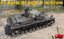 Сборная модель из пластика Средний танк Pz.Kpfw.3 Ausf.B w/Crew, MiniArt (1/35)