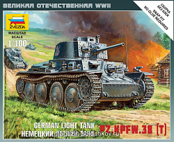 Сборная модель из пластика Немецкий танк Pz. Kpfw 38(T) (1/100) Звезда