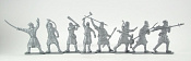 Солдатики из пластика Крестьяне и разбойники (8 шт, серебристый цвет, в коробке), 54мм Воины и битвы - фото