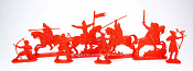 Солдатики из пластика Армии и битвы: войско Вильгельма Завоевателя (8 шт, красный) 52 мм, Солдатики ЛАД - фото