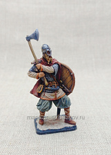 Миниатюра из олова Варяг с двуручным топором, 54 мм, Большой полк - фото