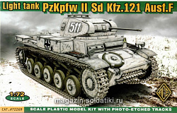 Сборная модель из пластика PzKpfw II Sd Kfz.121 Ausf.F Немецкий легкий танк АСЕ (1/72)