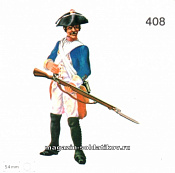 408 Прусский мушкетер. Семилетняя война (форма для литья), 54 мм, Prince Avgust