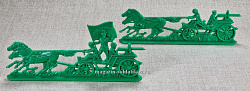 Солдатики из пластика Тачанки Махно (2 шт, зелёный пластик) 54 мм, Воины и битвы