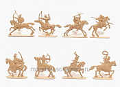 Солдатики из пластика Конные половцы, Полный комплект (8 шт, бежевый), Воины и битвы - фото