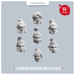 Сборные фигуры из смолы Starborn Warriors Mixed Heads, 28 мм, Артель авторской миниатюры «W»