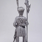 Миниатюра из олова 104 РТ Казак с флагом, 54 мм, Ратник