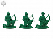Солдатики из пластика Лучники (3 шт, цвет - зеленый, б/к), Воины и битвы - фото
