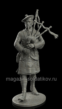 Сборная миниатюра из смолы Шотландский волынщик 54мм Shot Mini (SCO-1-P-54) (SCO-1-P-54)