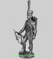 Миниатюра из олова Трубач гвардейской морской пехоты, Франция, 1810 г., 54 мм, Россия - фото