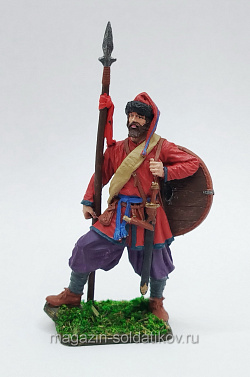 Варяжский дружинник с копьем. Русь, X век, 54 мм, Soldanir (QF0415) (QF0415)