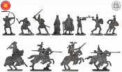 Солдатики из пластика Рыцарский турнир, набор в коробке (12 шт, графит) 52 мм, Солдатики ЛАД - фото