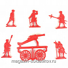 Солдатики из пластика Артиллерия Петра I. Северная война (5+1, красный) 52 мм, Солдатики ЛАД