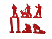 Солдатики из пластика Пограничники. Выпуск 1. Серия «Граница» (5+2 шт, красный), Воины и битвы - фото