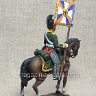 Миниатюра из олова Штандартоносец драгунского полка, Россия 1812 г., 54 мм, Студия Большой полк (ИЛ2777.12.02.54) (ИЛ2777.12.02.54)