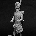 Сборная миниатюра из смолы Барабанщик драгунских полков, Франция 1804-07 (2 головы) 54 мм, Chronos miniatures