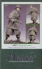 Сборная миниатюра из смолы 16007 Alpine miniatures A Young Grenadier 1/16 - фото