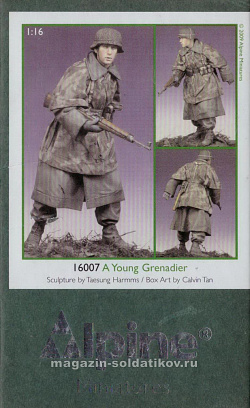 Сборная миниатюра из смолы 16007 Alpine miniatures A Young Grenadier 1/16