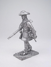 Миниатюра из олова Шведский мушкетер в походе (оружие под правой рукой). 54 мм, Магазин Солдатики - фото