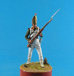 Сборная фигура из смолы Гренадер Павловского гренадерского полка, Россия 1812-13, 54 мм, Chronos miniatures