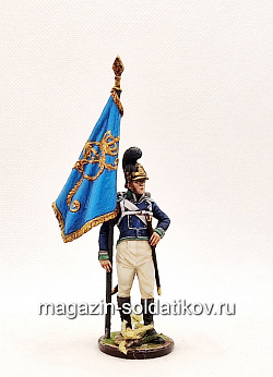 Миниатюра из олова Знаменосец 4-го пех-го полка Фон Франкемона. 1805-07г Вюртембер, Студия Большой полк