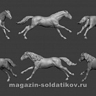 Сборная миниатюра из смолы Лошадь №7, 54 мм, Chronos miniatures