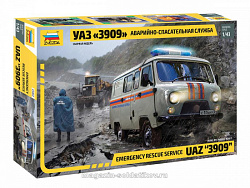 Сборная модель из пластика УАЗ 3909 Пожарная служба, 1:43, Звезда (43002) (43002)
