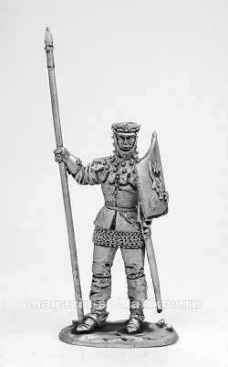 Миниатюра из олова 225 РТ Всадник Польско-Литовского войска. Ливонская война 1558-1583, 54 мм, Ратник