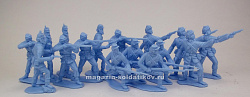 Солдатики из пластика Union 16 figures in 4 poses (light blue) 1:32, Timpo
