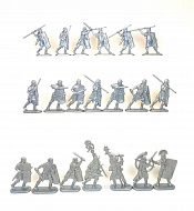 Игровой состав. Тевтобург: Римские легионеры (12+8 шт, серебро) 52 мм, Солдатики ЛАД