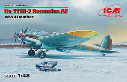 Сборная модель из пластика He 111H-3 ВВС Румынии, Бомбардировщик II МВ (1/48) ICM