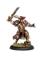 Сборная миниатюра из металла PIP 41050 Mercenary Privateer Warcaster Bartolo Montador, aka Broadsides Bart BLI Warmachine - фото