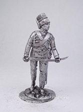 Миниатюра из олова 106 РТ Английский офицер с саблей, 54 мм, Ратник - фото
