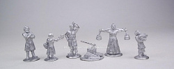 Сборные фигуры из металла Крестьяне, набор №1, 28 мм, Figures from Leon
