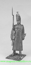 Миниатюра из металла Унтер-офицер Павловского полка в шинели, 1812 г., 54 мм, Россия - фото