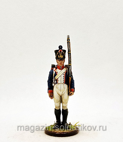 Миниатюра из олова Фузилер 61-го пехотного полка. Франция 1812-14 гг. 54 мм,Студия Большой полк