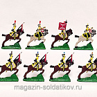 Солдатики из металла окрашенные Уланы Вислинского легиона 1808-12 гг. Набор плоских солдатиков 12 шт (100-223) (100-223)