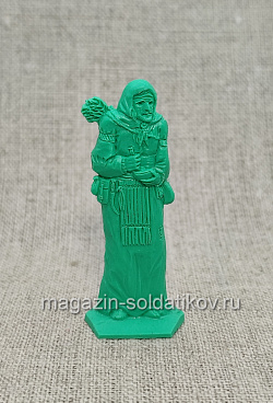 Солдатики из пластика Киевская Русь. Мирный житель. Старуха-травница Сбыслава (зеленый), Воины и битвы (CN165_1) (CN165_1)