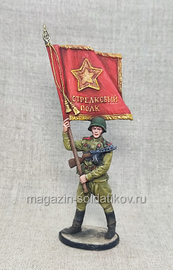 Сержант Красной Армии с полковым знаменем, 54 мм, Студия Большой полк (ИЛ2543.14.01.54) (ИЛ2543.14.01.54)