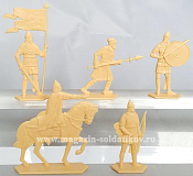 Солдатики из пластика Ледовое побоище. Русская дружина, 54 мм (5 шт, топленое молоко), Воины и битвы - фото