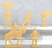 Солдатики из пластика Ледовое побоище. Русская дружина, 54 мм (5 шт, топленое молоко), Воины и битвы - фото