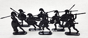 Солдатики из пластика Воины древней Эллады, набор №1 (8 шт, черный) 52 мм, Солдатики ЛАД - фото