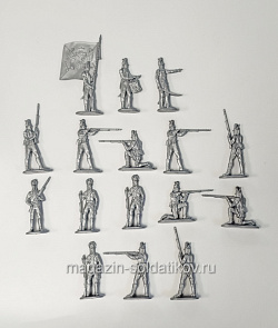 Солдатики из пластика Армия Потёмкина, набор 1 (16 шт., серебро) 1:32, Уфимский солдатик (пл019-СРБР) (пл019-СРБР)