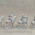 Солдатики из металла Русский гвардейский штаб 1877-1878 гг. (4 фигуры конных) 28 мм АРЕС (RA-42) (RA-42)