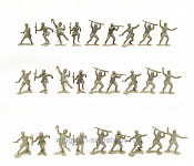 WWII Russian Infantry--27 in 6 Poses, light green SP--RETIRED, 1/32 Marx - фото