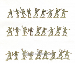 WWII Russian Infantry--27 in 6 Poses, light green SP--RETIRED, 1/32 Marx (MXR-RUS-N) (MXR-RUS-N)